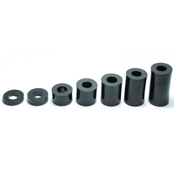 10x PLASTAVSTÄNGD M5 tjocklek L= 14mm SVART FÖR SKRUVRÖRBRIVA 5MM x 10MM RING