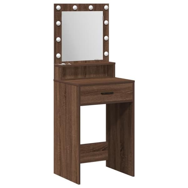 Frisör - Mörkbok - LED-belysning - 1 låda - Bred design Brun
