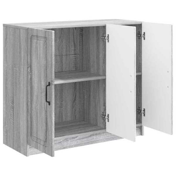 vidaXL Buffé Sonoma grå 89 x 34,5 x 77 cm Ingenjörsträ 895801