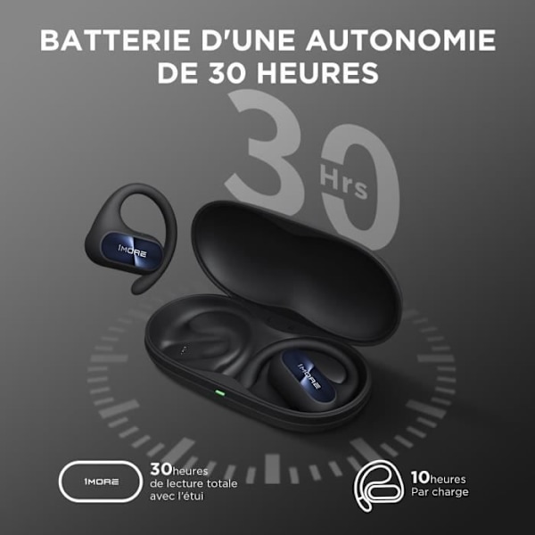Bluetooth-hörlurar - 1MORE - Fit SE S30 - 30 timmars batteritid - IPX5 - 4 mikrofoner Svart