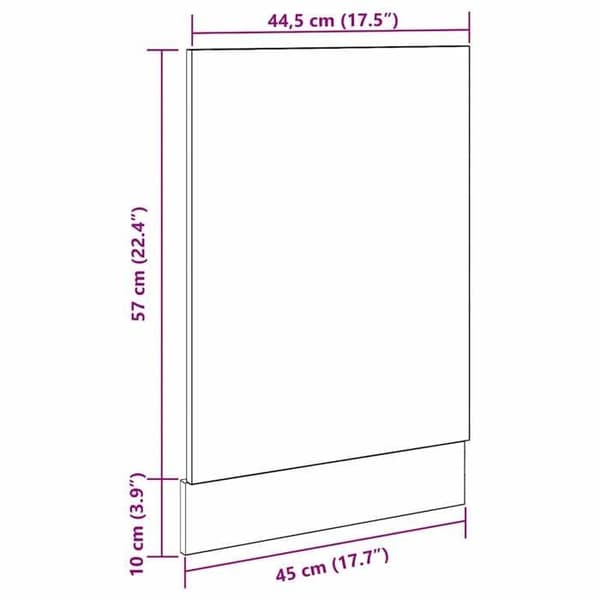 vidaXL Diskmaskinpanel "Lyon" Betonggrå 45 x 3 x 67 cm 856130