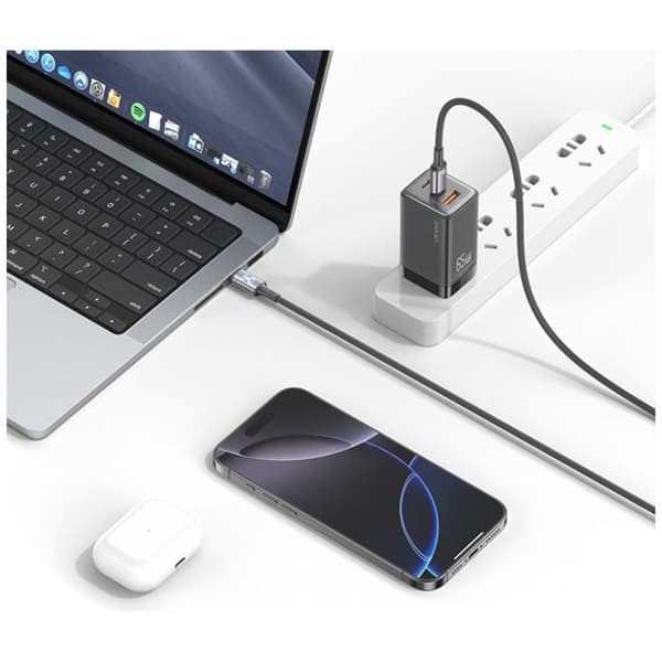 USAMS USB-C till USB-C kabel 1,2 m, snabbladdning, titan