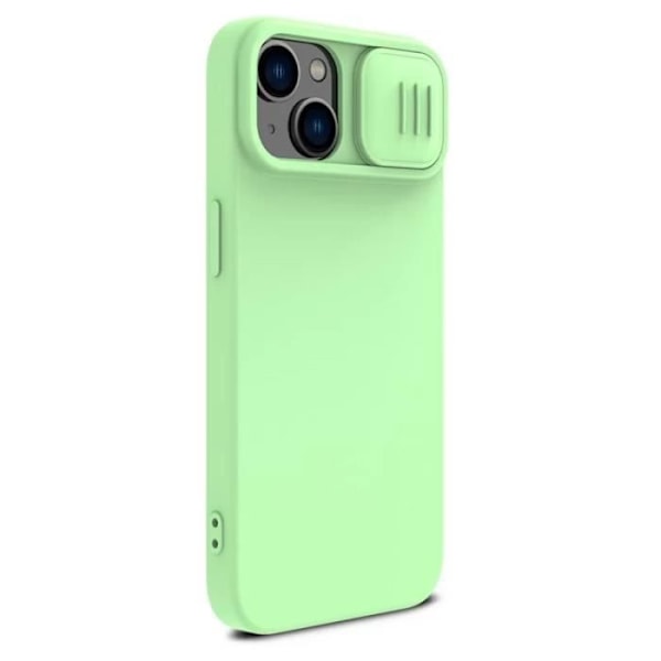 Coque NILLKIN CamShield Silky Kompatibel MagSafe för iPhone 14 Plus Skjutkamera Skydd (Grön)