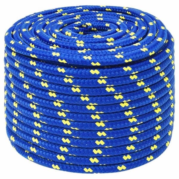 152458 vidaXL Båtvaft Blå 12 mm 25 m Polypropylen blå