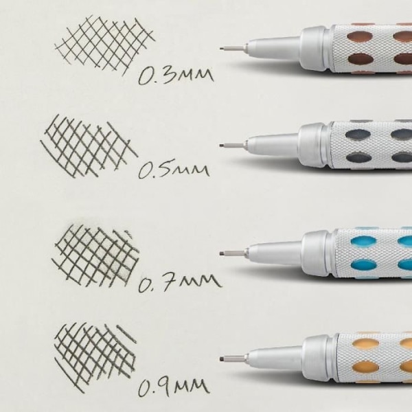 Porte-mine - PENTEL - Graphgear 1000 - 0,7 mm - Metallkropp - Komfortgrepp Silver