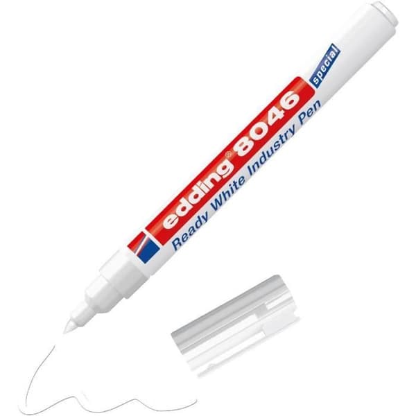 Permanent marker - 8046 - Set om 10 - Vit färg - Spets 1-3 mm Vit