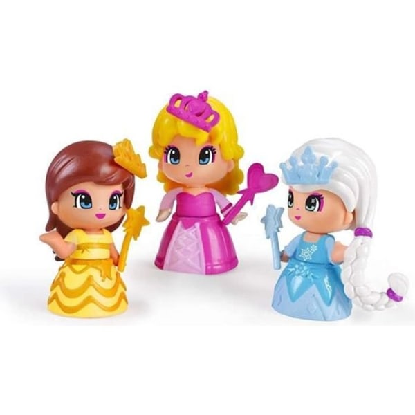 Pinypon Princesses Figures - Paket med 3 - FAMOSA - Mix är Max - Tillbehör ingår