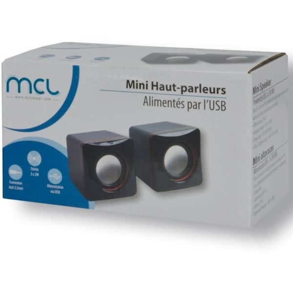 Mini-högtalare - MCL - HP-USB2/4 - 4W - Trådad - Svart Svart