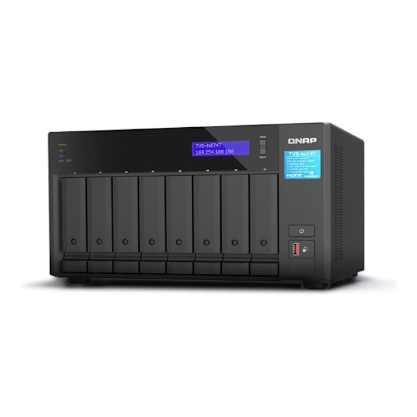 QNAP 8-facks QuTS hero NAS i9 16 Svart