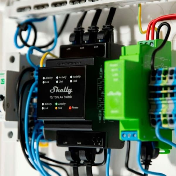 Interrupter LAN - SHELLY - LAN-switch - 5 portar RJ45 - Montering på DIN-skena - Inomhus