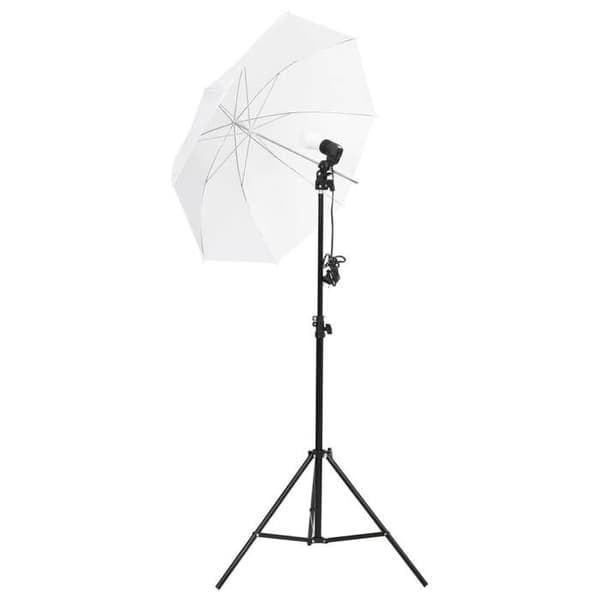 vidaXL Studio Lighting Kit med stativ och paraplyer 190230 Vit