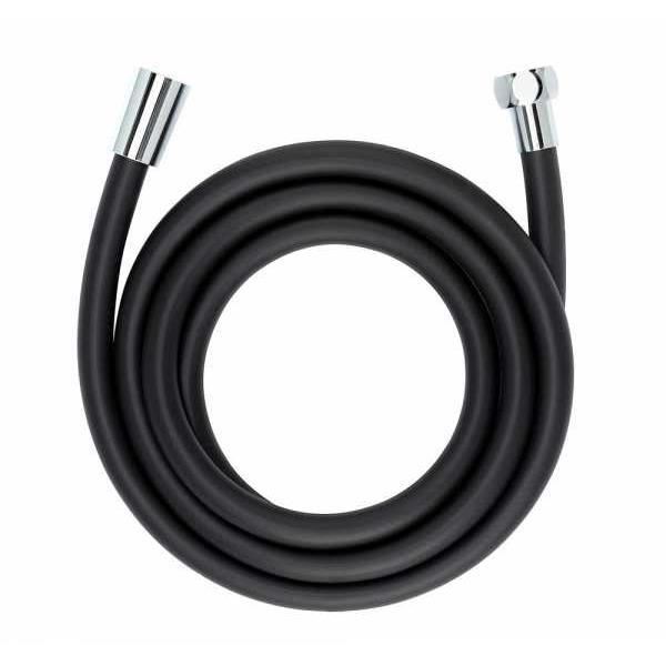 WENKO Duschslang Design, flexibel duschslang, universell anslutning ½", plast, L175 cm, matt svart
