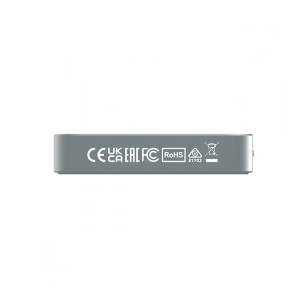 Batteri Externt - VERBATIM - Ladda 'n' Gå - 10 000 mAh - MagSafe - Snabbladdning 15 W grå