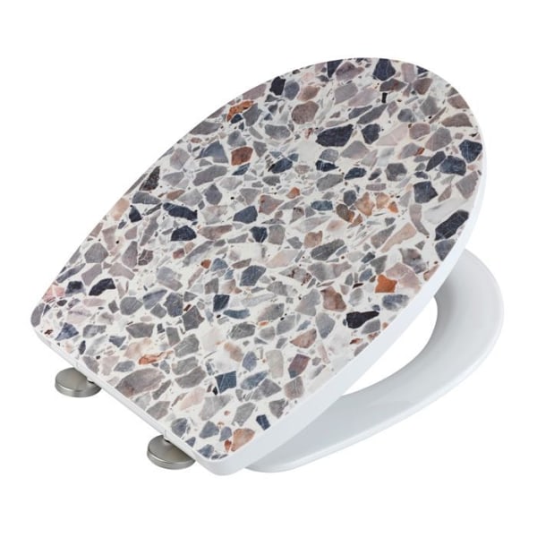 Toalettsits - WENKO - Terrazzo - Flerfärgad - Termoplast - Oklippbar Flerfärgad