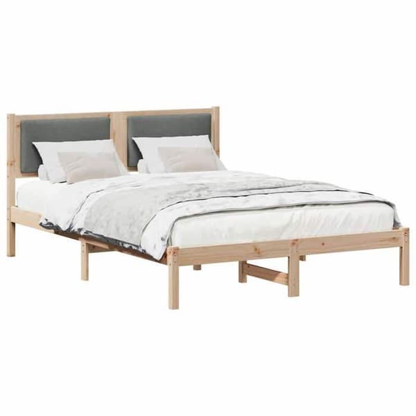 vidaXL Sängram Mörkgrå 160 x 200 cm Massivt trä 878105
