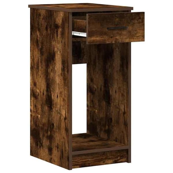 vidaXL Datorhögtalarställ med låda, rökt ek 35x45x77 cm, PC-tornstöd, skrivbordstöd 858744