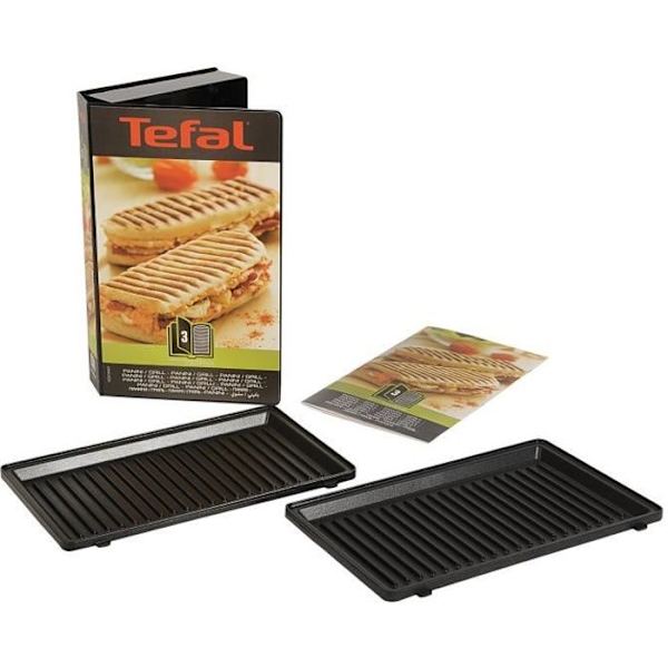 TEFAL Snack Collection Tillbehör Grillplattor Panini + Receptbok Svart