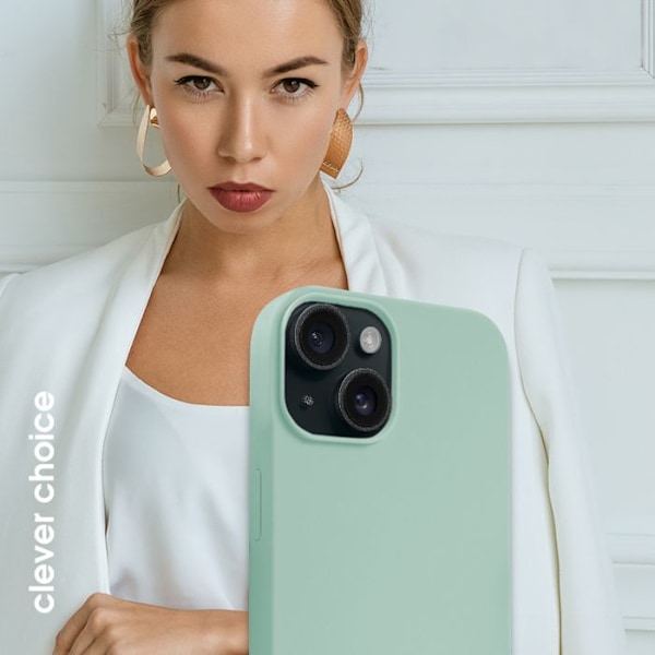 Telefonskal - Crong - Färgskydd Magnetisk - iPhone 15 - Myntgrön - Mjuk - Stötabsorberande Mynta