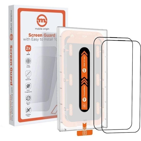 Mobile Origin Orange Skärmskydd iPhone 15 Pro Max 2ks med applikator