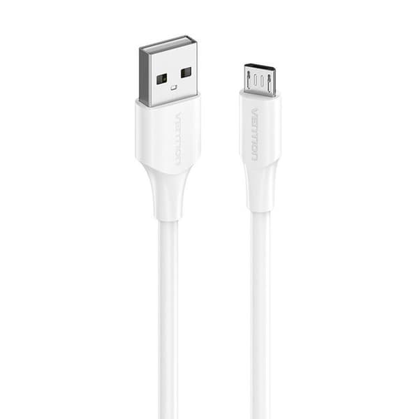 USB 2.0 Laddkabel - VENTION - Micro USB - 1 m - 2A - Vit Vit