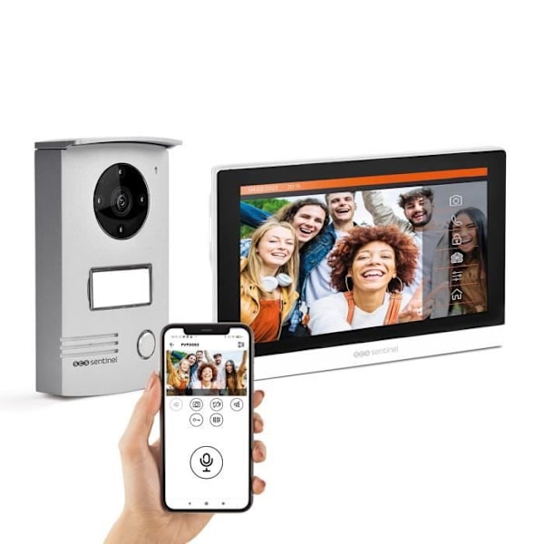 SCS SENTINEL trådbunden videointercom - VisioDoor Wi-Fi - 5 års garanti Vit grå