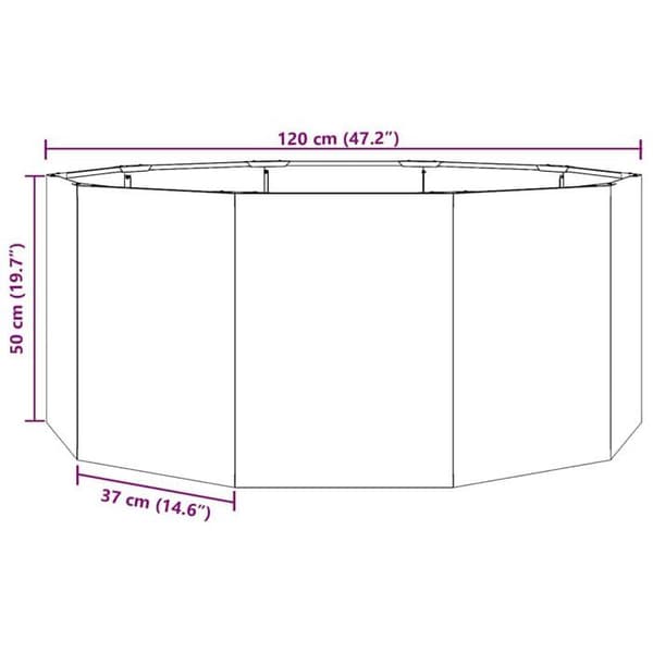 Blomlåda i galvaniserat stål - vidaXL - Silver - 120x120x50 cm - Montering krävs - Robust - Modern design