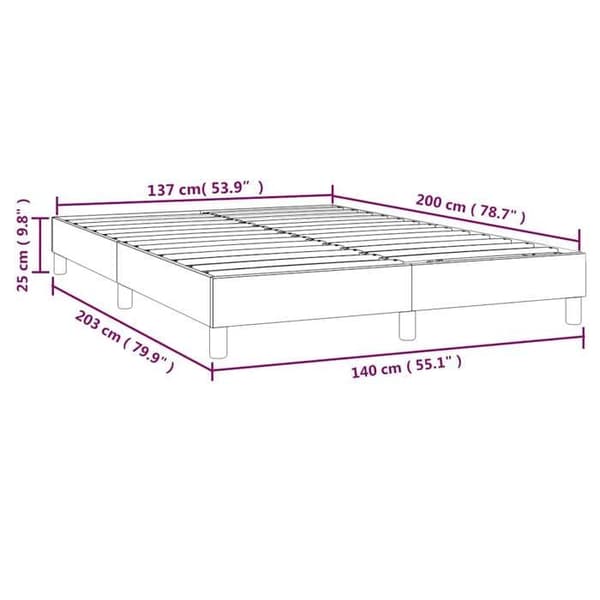 vidaXL Sängram med lameller mörkblå 140x200 cm sammet 3120776 mörkblå