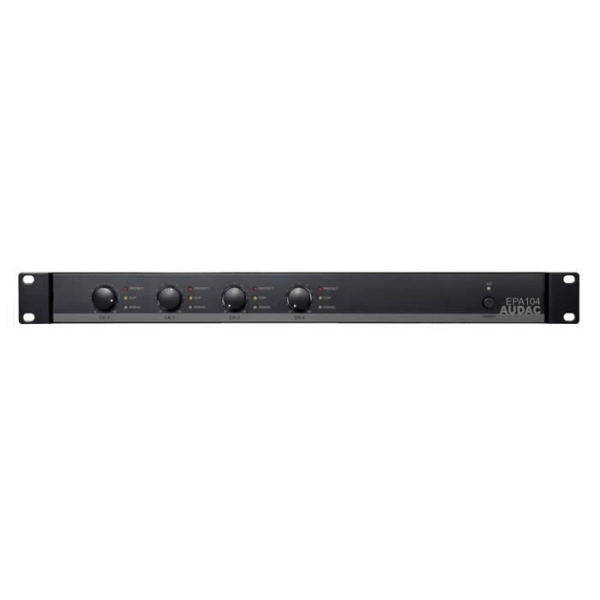 AUDAC EPA104 effektförstärkare - 4,0 kanaler - DHT 0,1 % - 90 dB - 100 W - 50 W