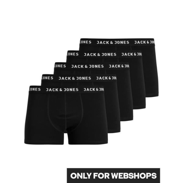 JACK & JONES Paket med 5 svarta boxare för män Svart XL