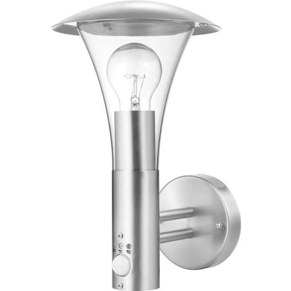 Ranex Vägglampa med PIR-sensor 60 W Krom 5000.318 Silver
