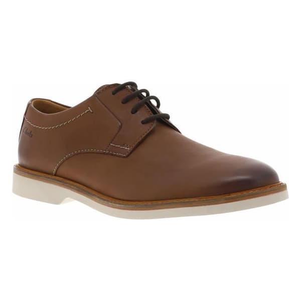 ATTICUS läderderby för män med platt klack - CLARKS - cognacfärg Cognac 43
