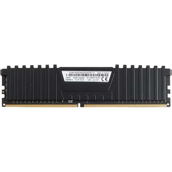 RAM-minne - CORSAIR - Vengeance LPX DDR4 - 16GB 2x8GB DIMM - 2400 MHz - 1,2V - Svart (CMK16GX4M2A2400C)