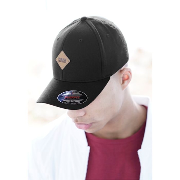 Casquette - Flexfit - Läderlapp - Konstläder - Svart - Unisex svart/svart S / M