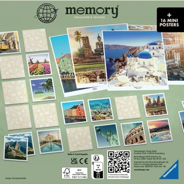 Collectors' Memory® memoryspel - Resor - Ravensburger - Observation och memorering - Från 8 år kastanj