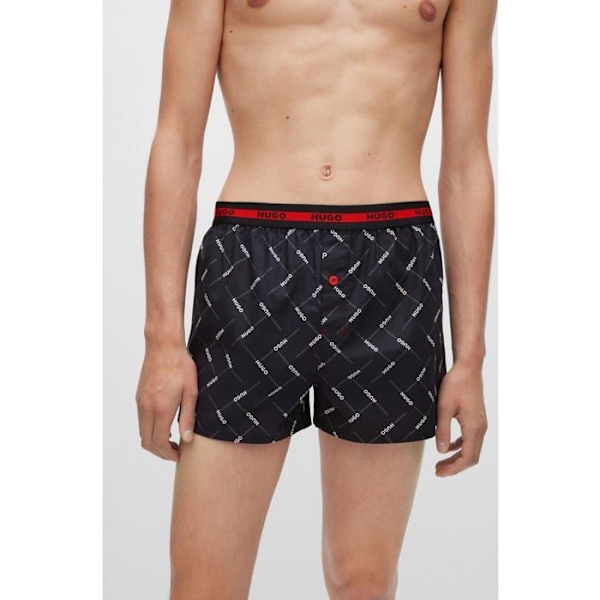 Boxer - kort Hugo - 50469774 - Herrar Vevd Boxer TWINPACK Tvåpack Boxer i Bomull med Logotyp i Midjan Svart jag