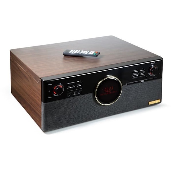 TECHNAXX DAB BLUETOOTH skivspelare TX-137 skivspelare - Phono, Kassett, CD, USB, AUX–IN, FM/DAB+ Radio Brunt och svart