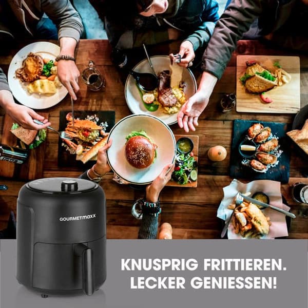 Luftfritös - GOURMETmaxx - 2,3L - 1000W - 8 i 1 Svart