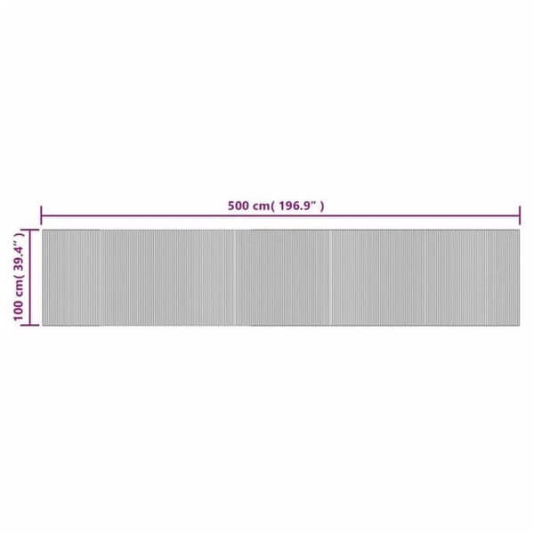 vidaXL Svart rektangulär matta 100x500 cm bambu 376822