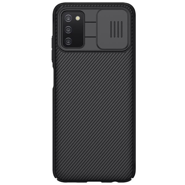 Coque Galaxy-A03s svart CamShield från Nillkin kamera skydd