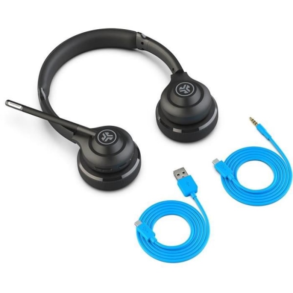 JLab Audio - GO Work Wireless Headset Svart - Trådlösa hörlurar - Bluetooth - 45h BT batteritid Svart