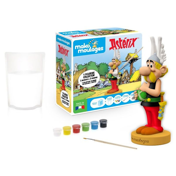 Kreativ box - Mako Moulages - Asterix och Obelix - 15 cm statyett - Tillverkad i Frankrike - Från 5 år Flerfärgad