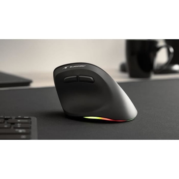 Trådlös Ergonomisk Mus - BLUESTORK - ERGO LUMI - PC/MAC - Svart