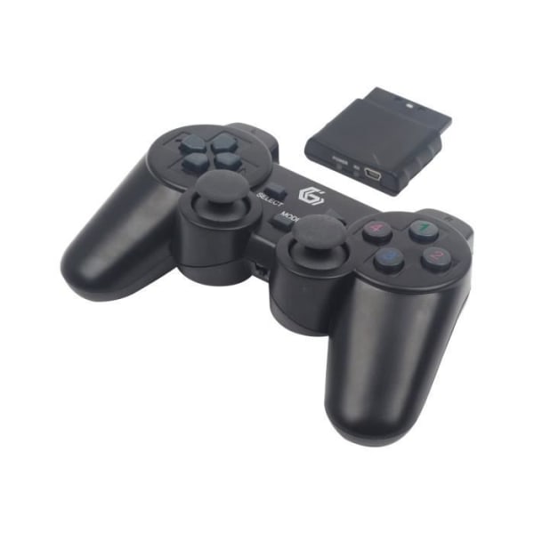 GEMBIRD JPD-WDV-01 - Gamepad - 12 knappar - trådlöst - 2,4 GHz (paket med 2) - för Sony PlayStation 2, Sony PlayStation 3