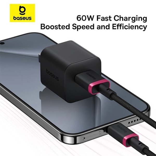 USB till Type-C datakabel, 60 W, 2 m - Baseus Dura (P1037780802U01-03) - Svart