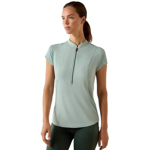 Ariat dam ridtröja 1/2 zip blå surf jag