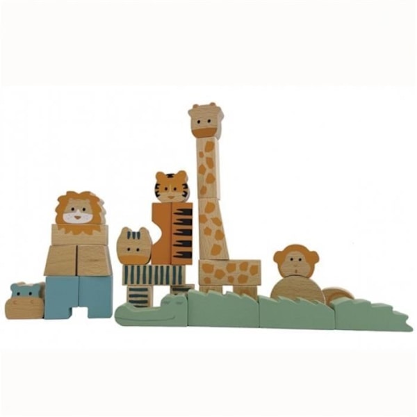 Träklossar - Egmont Toys - Djurblock Dschungel - Unisex - Från 12 månader Flerfärgad