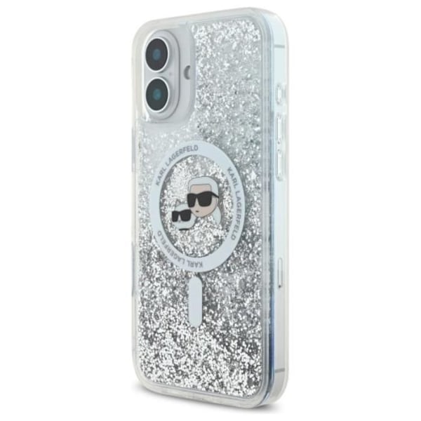Coque MagSafe Karl Lagerfeld Liquid Glitter för iPhone 16 Plus (transparent)