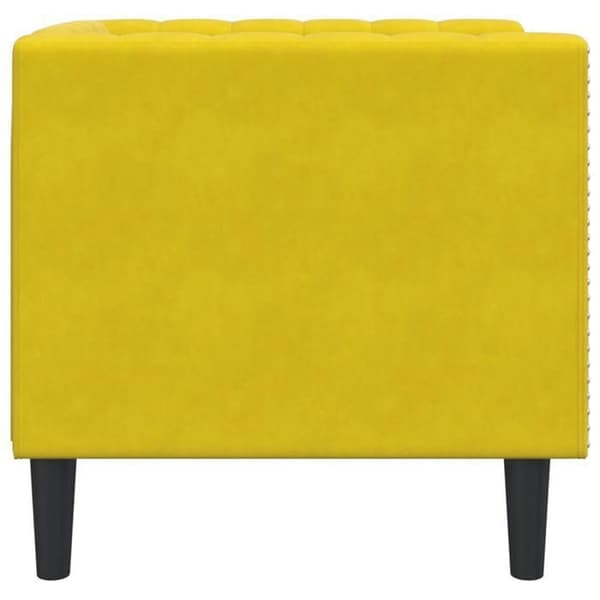 vidaXL Chesterfield-fåtölj i gul sammet 372679