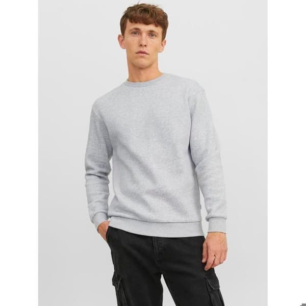 Jack & Jones Jjebradley tröja med rund hals Ljusgrå melerad M