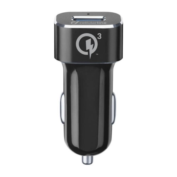 Bilchargo - CELLULAR LINE - TETRCBRHUKITQCTYCK - 18W - USB-C - Stötbeständig Svart